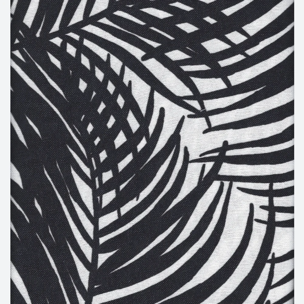 Kauai Tropical Tablecloth Blk White Palm Leaves 60x84 NO UMBRELLA HOLE STYLE NWT